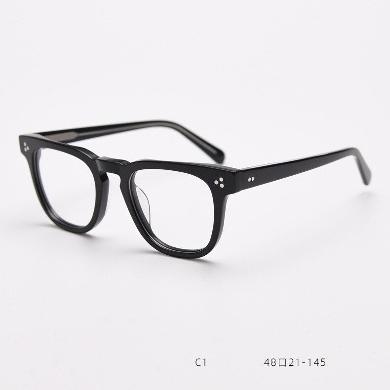 CCspace Unisex Full Rim Square Acetate Eyeglasses 55684 Full Rim CCspace Black China