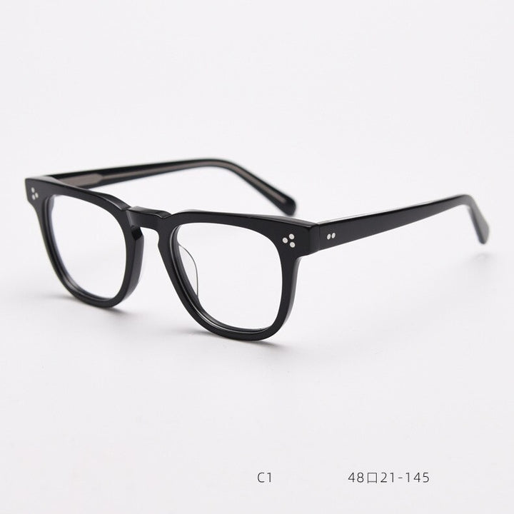 CCspace Unisex Full Rim Square Acetate Eyeglasses 55684 Full Rim CCspace Black China