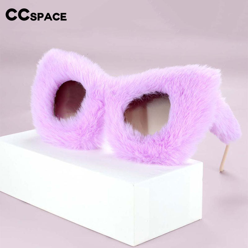 CCspace Women's Full Rim Velvet/Resin Cat Eye Sunglasses 54190 Sunglasses CCspace Sunglasses
