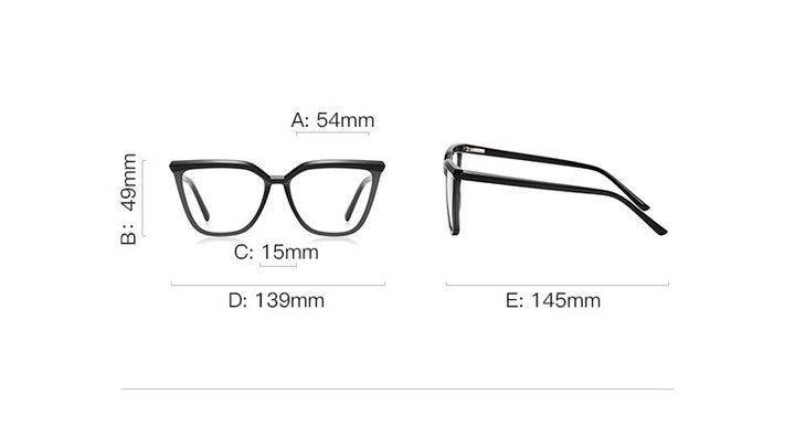 CCspace Unisex Full Rim Square Cat Eye Tr 90 Titanium Eyeglasses 54423 Full Rim CCspace