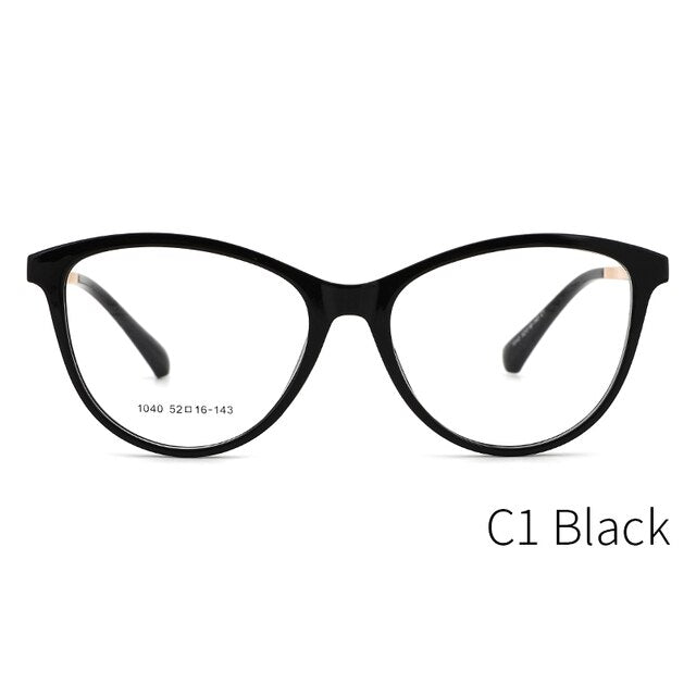 Kansept Women's Full Rim Cat Eye Tr 90 Titanium Eyeglasses 1040 Full Rim Kansept C1 Black  