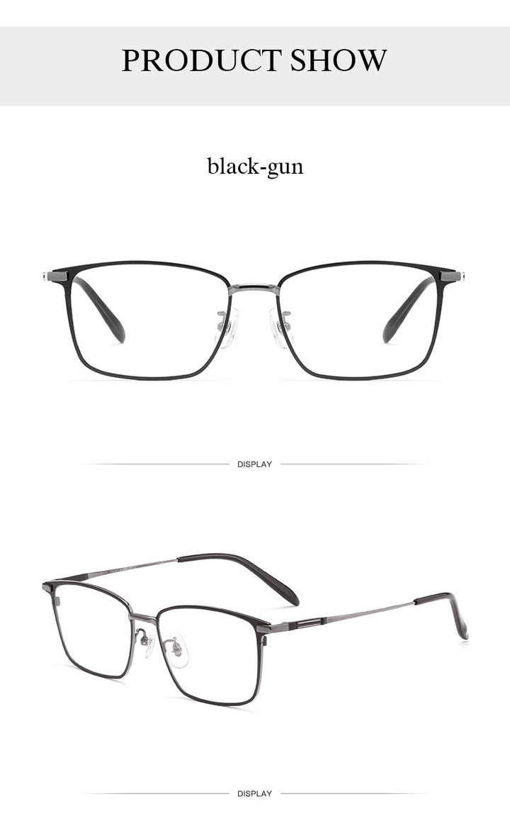 Hotochki Unisex Full Rim Square Titanium Frame Eyeglasses L1831 Full Rim Hotochki