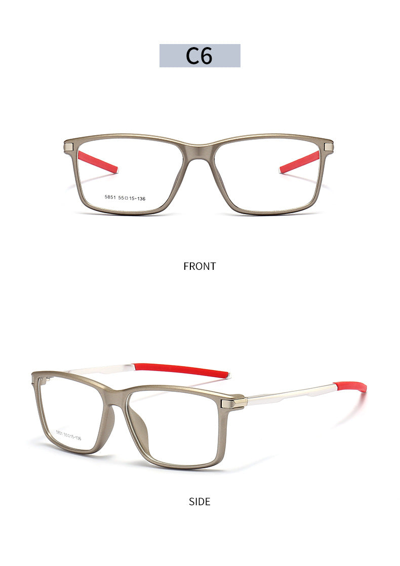 Gmei Men's TR 90 Square Aluminum Magnesium Sport Frame Eyeglasses 5851 Full Rim Gmei Optical