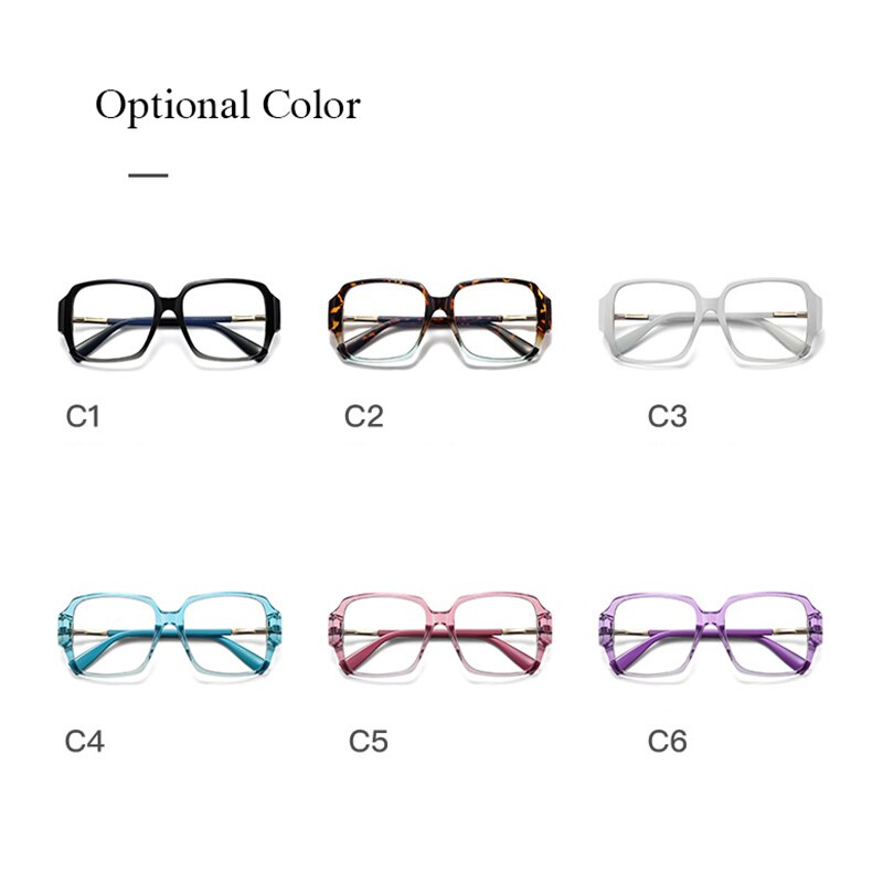 Hotony Women's Full Rim Square Acetate Eyeglasses 2099 Full Rim Hotony