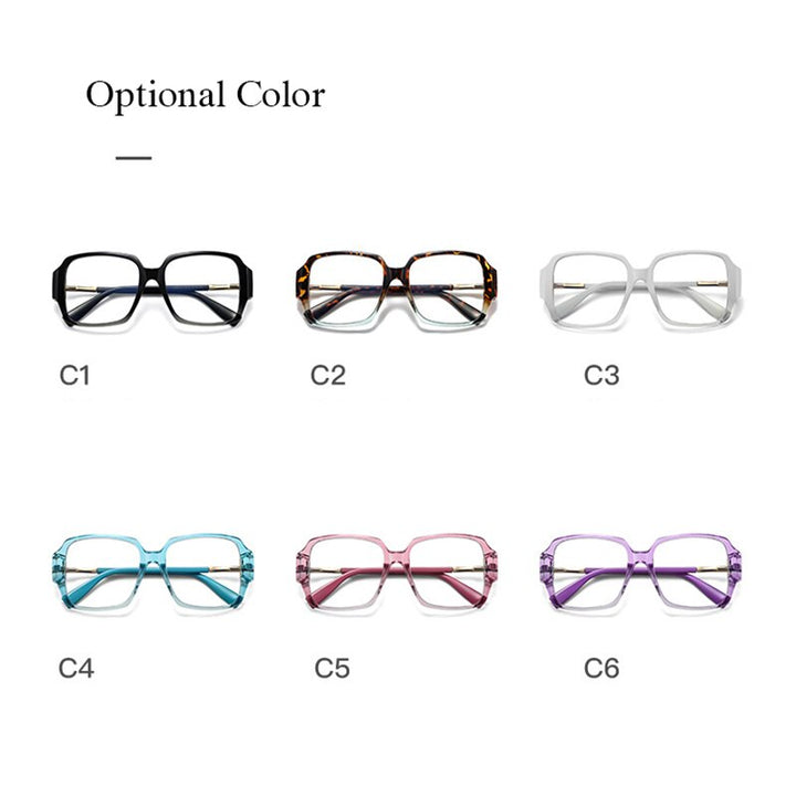 Hotony Women's Full Rim Square Acetate Eyeglasses 2099 Full Rim Hotony