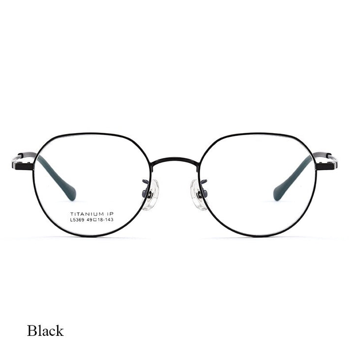 Bclear Unisex Full Rim Polygon Square Titanium Eyeglasses Lb5369 Full Rim Bclear Black