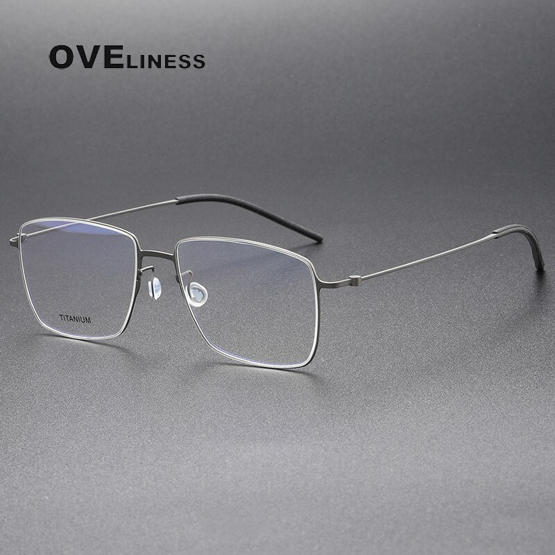 Oveliness Unisex Full Rim Square Titanium Eyeglasses 5508 Full Rim Oveliness gun