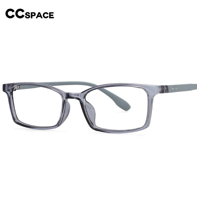CCspace Unisex Youth Size Full Rim Rectangle Tr 90 Titanium Frame Eyeglasses 54465 Full Rim CCspace