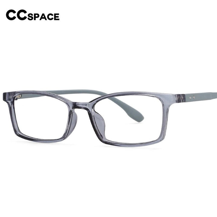 CCspace Unisex Youth Size Full Rim Rectangle Tr 90 Titanium Frame Eyeglasses 54465 Full Rim CCspace