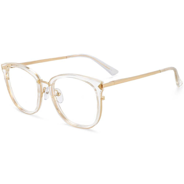 CCspace Women's Full Rim Square Round Tr 90 Titanium Frame Eyeglasses 54156 Full Rim CCspace Clear