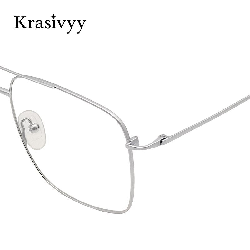 Krasivyy Men's Full Rim Square Double Bridge Titanium Eyeglasses Kr16051 Full Rim Krasivyy   