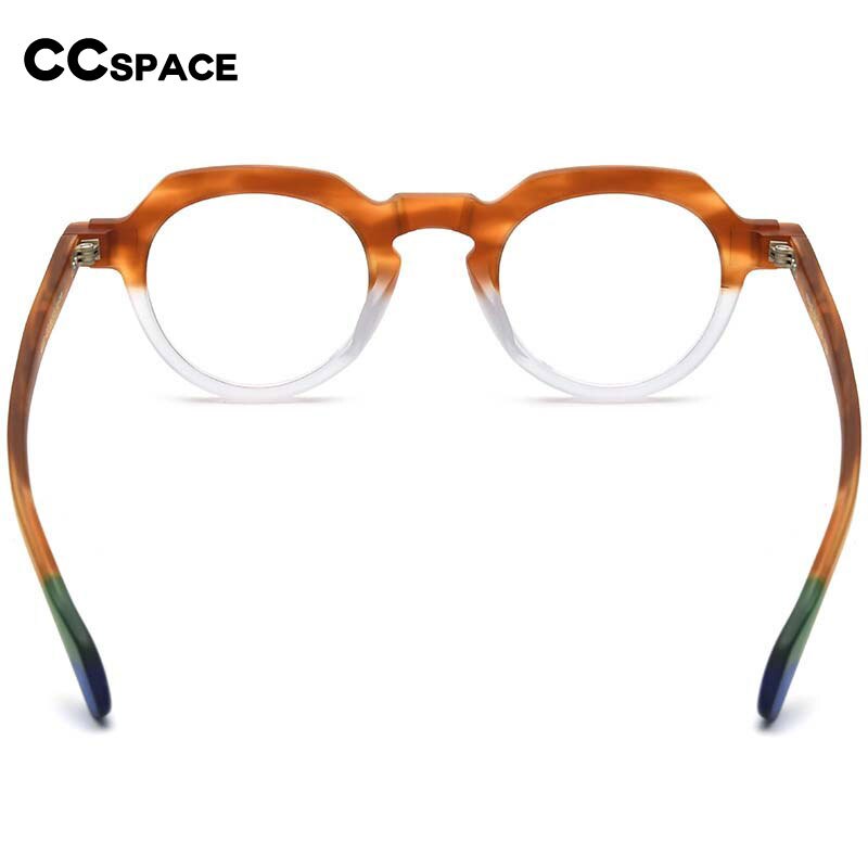 CCspace Unisex Full Rim Irregular Round Acetate Eyeglasses 54702 Full Rim CCspace