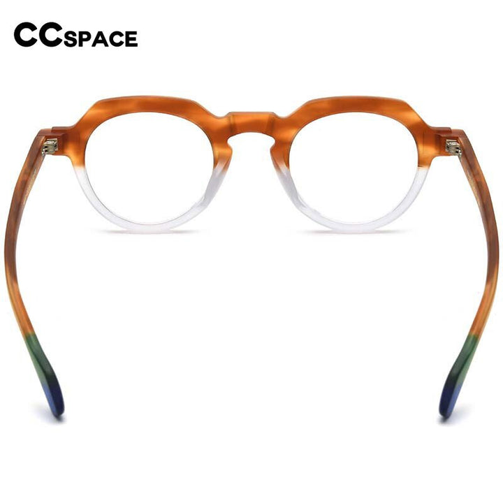 CCspace Unisex Full Rim Irregular Round Acetate Eyeglasses 54702 Full Rim CCspace