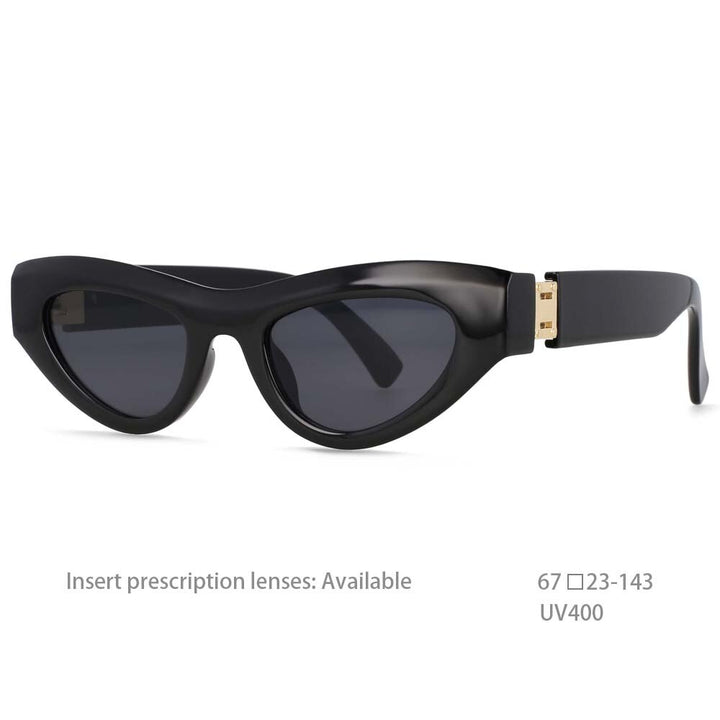 CCspace Women's Full Rim Cat Eye Resin Frame Sunglasses 54473 Sunglasses CCspace Sunglasses black white