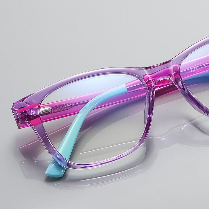 Zirosat Children's Unisex Full Rim Square Tr 90 + Cp Eyeglasses 20211 Full Rim Zirosat
