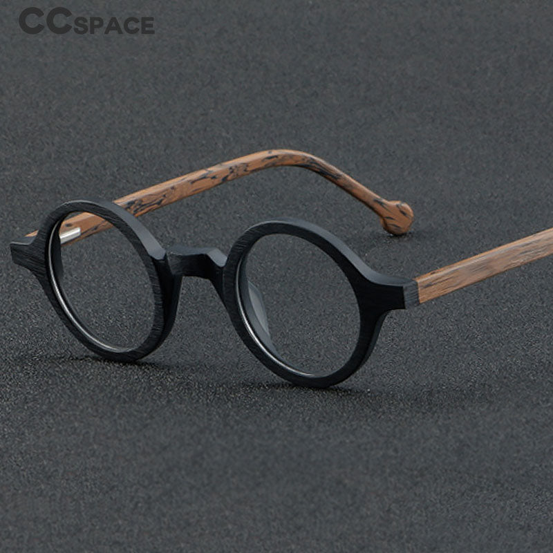 CCspace Unisex Full Rim Round Acetate Eyeglasses 55724 Full Rim CCspace