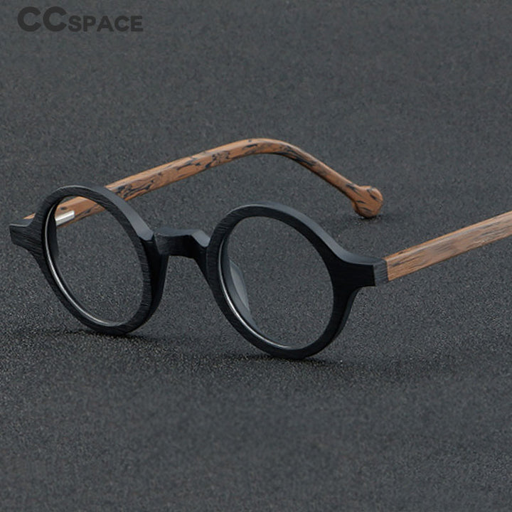CCspace Unisex Full Rim Round Acetate Eyeglasses 55724 Full Rim CCspace
