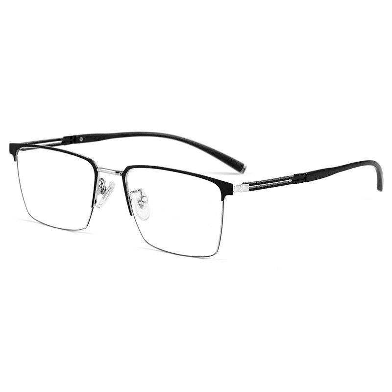 Hotochki Men's Full Rim Square Tr 90 Titanium Frame Eyeglasses T8610t Full Rim Hotochki