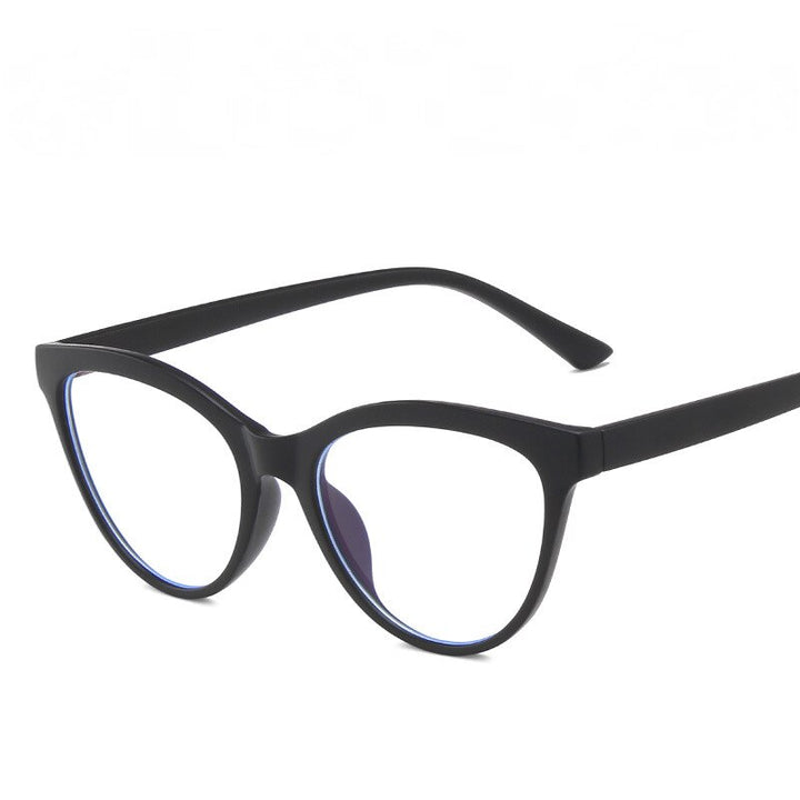 CCspace Unisex Full Rim Cat Eye Tr 90 Titanium Eyeglasses 55437 Full Rim CCspace China SandBlack