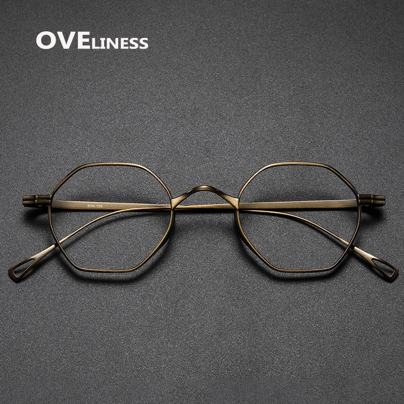 Oveliness Unisex Full Rim Irregular Round Titanium Eyeglasses Ol1y52 Full Rim Oveliness