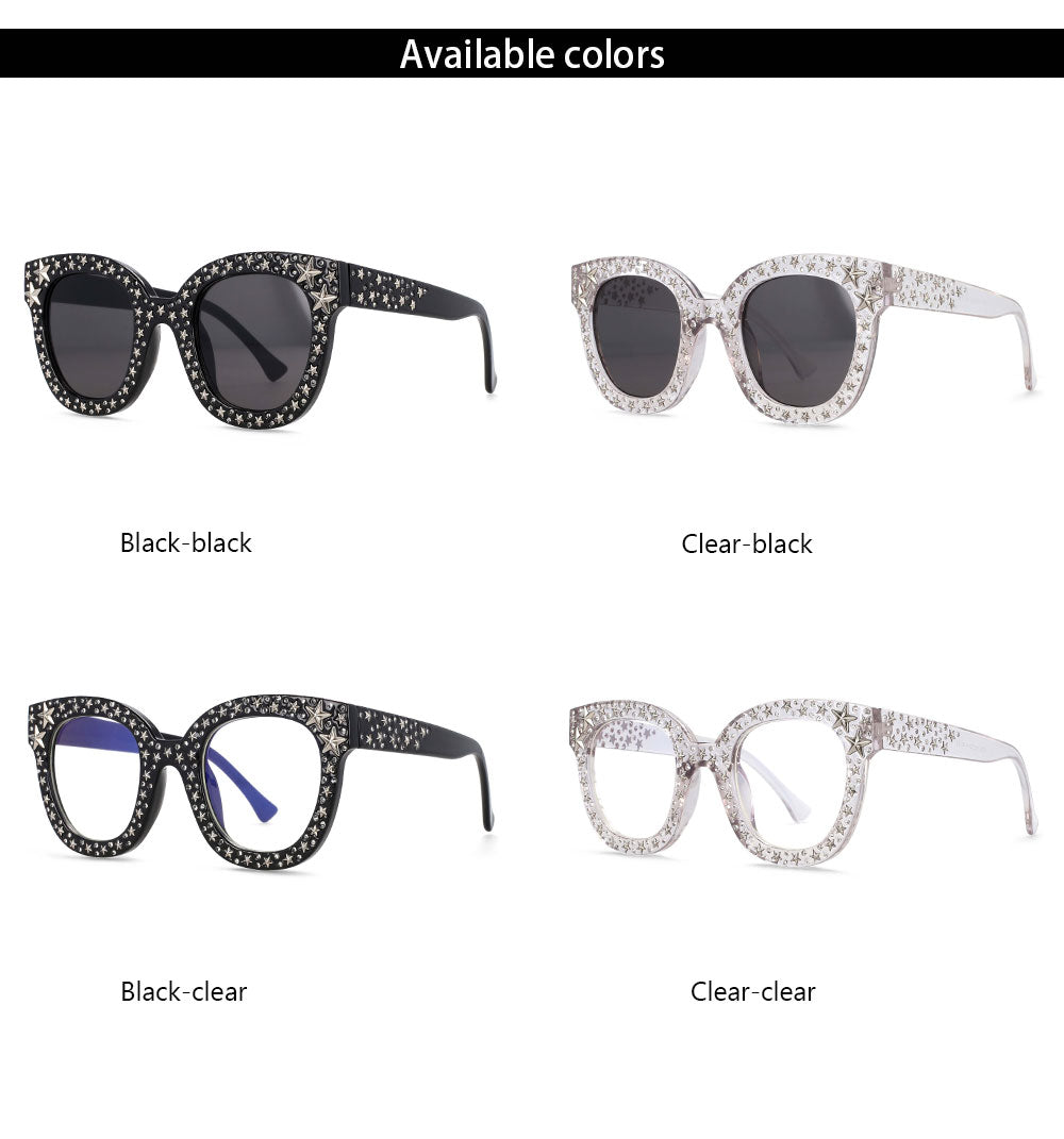 CCspace Women's Full Rim Cat Eye Square Acetate Frame Sunglasses 45261 Sunglasses CCspace Sunglasses