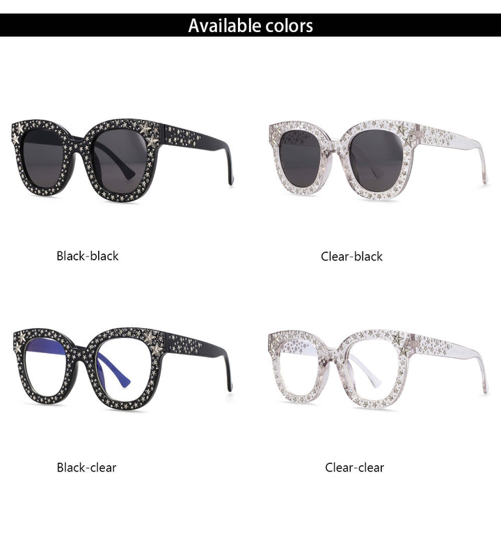 CCspace Women's Full Rim Cat Eye Square Acetate Frame Sunglasses 45261 Sunglasses CCspace Sunglasses