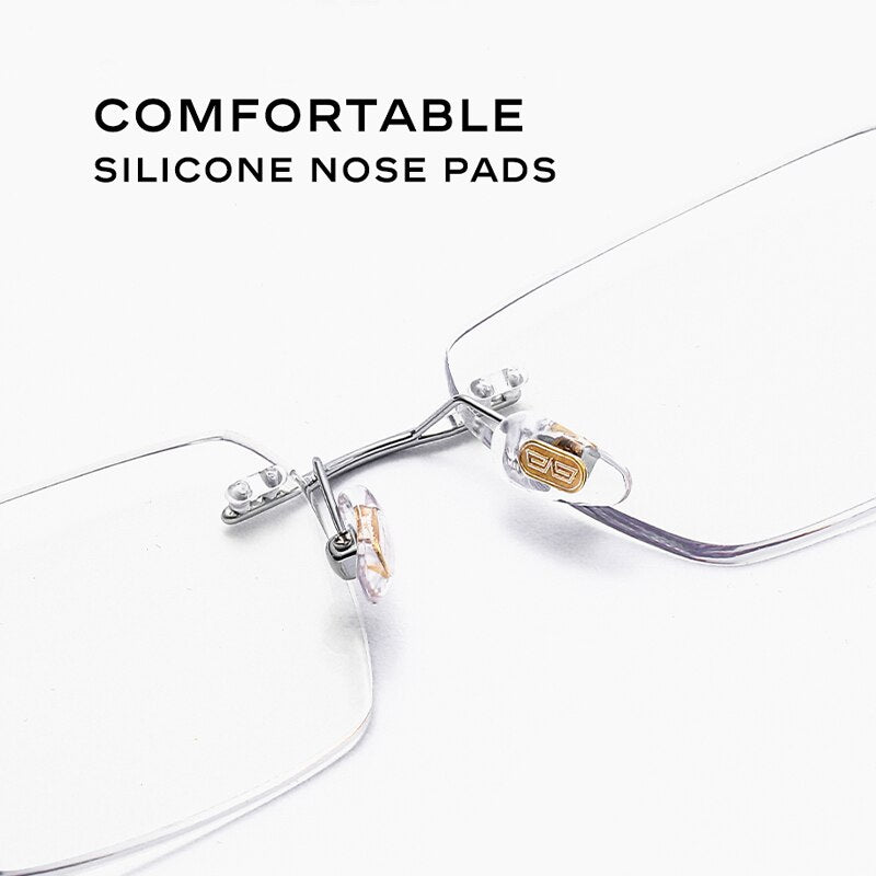 Hdcrafter Unisex Rimless Square Alloy Eyeglasses 0621 Rimless Hdcrafter Eyeglasses