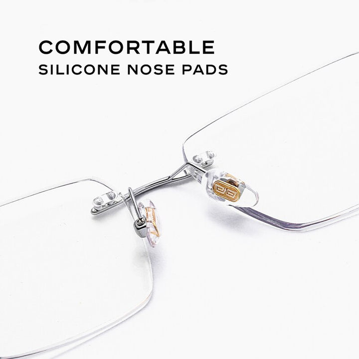 Hdcrafter Unisex Rimless Square Alloy Eyeglasses 0621 Rimless Hdcrafter Eyeglasses