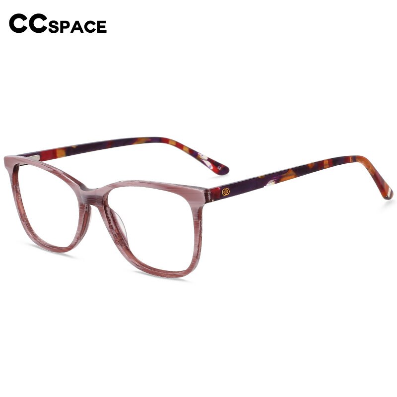 CCspace Unisex Full Rim Square Acetate Eyeglasses 55615 Full Rim CCspace