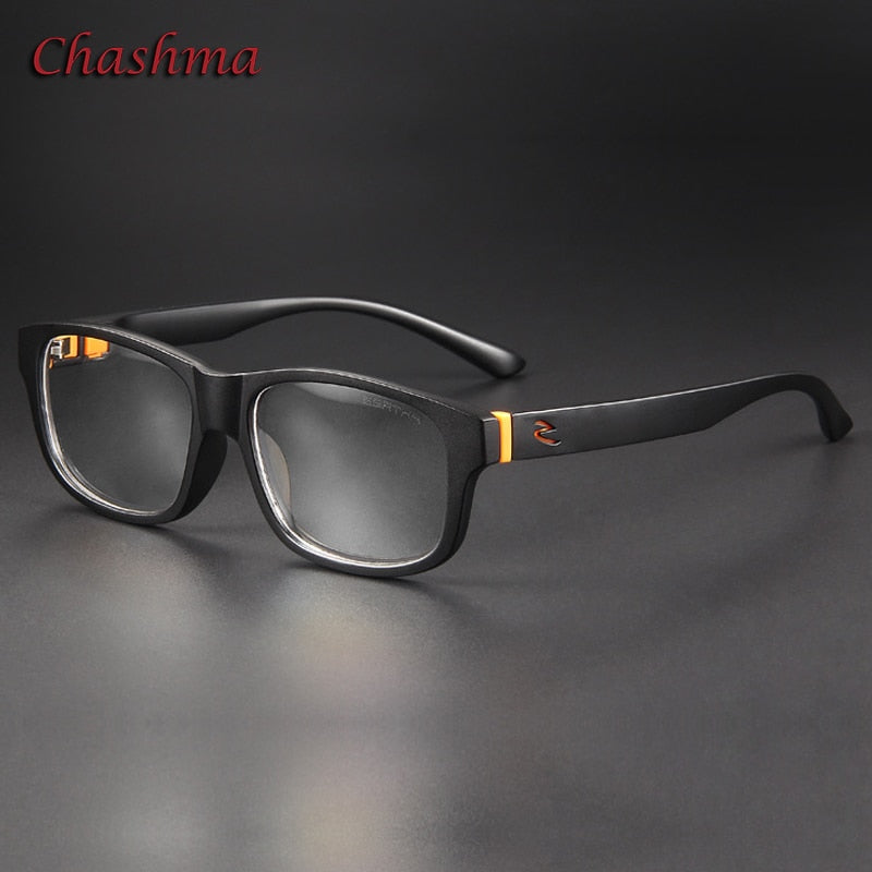 Chashma Ochki Unisex Full Rim Square Tr 90 Titanium Sport Eyeglasses 0048 Full Rim Chashma Ochki Matte Black