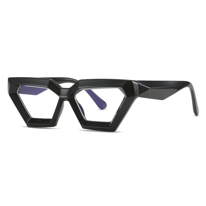 CCspace Women's Full Rim Oval Cat Eye Acetate Eyeglasses 55613 Full Rim CCspace Black 55613