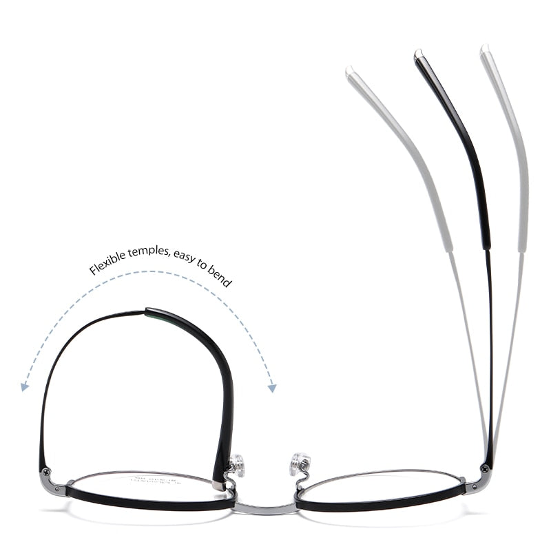 Reven Jate Unisex Full Rim Round Acetate Titanium Frame Eyeglasses YJ2039 Full Rim Reven Jate