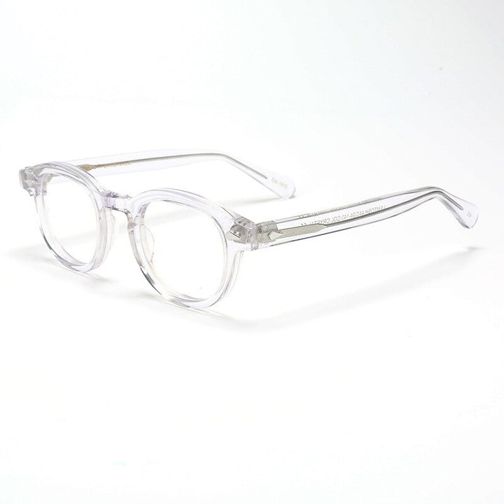 Bclear Unisex Full Rim Round Acetate Three Size S-M-L Frame Eyeglasses 1915 Full Rim Bclear transparent Small