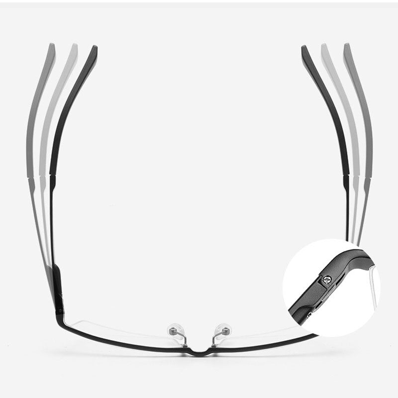 Hdcrafter Men's Semi Rim Square Aluminum Magnesium Eyeglasses 8826 Semi Rim Hdcrafter Eyeglasses