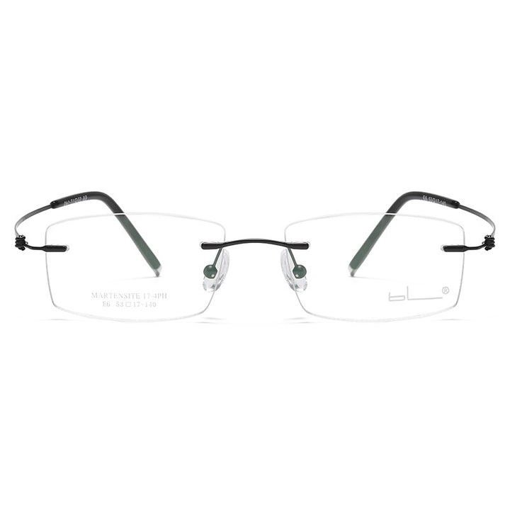 Reven Jate Unisex Rimless Rectangle Titanium Alloy Eyeglasses 8581 Rimless Reven Jate