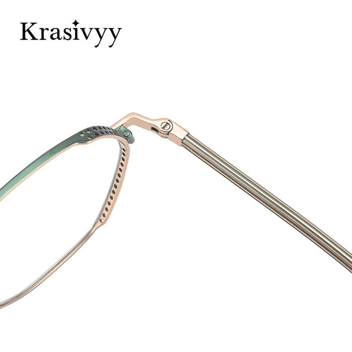 Krasivyy Women's Full Rim Polygon Titanium Eyeglasses Kr16024 Full Rim Krasivyy