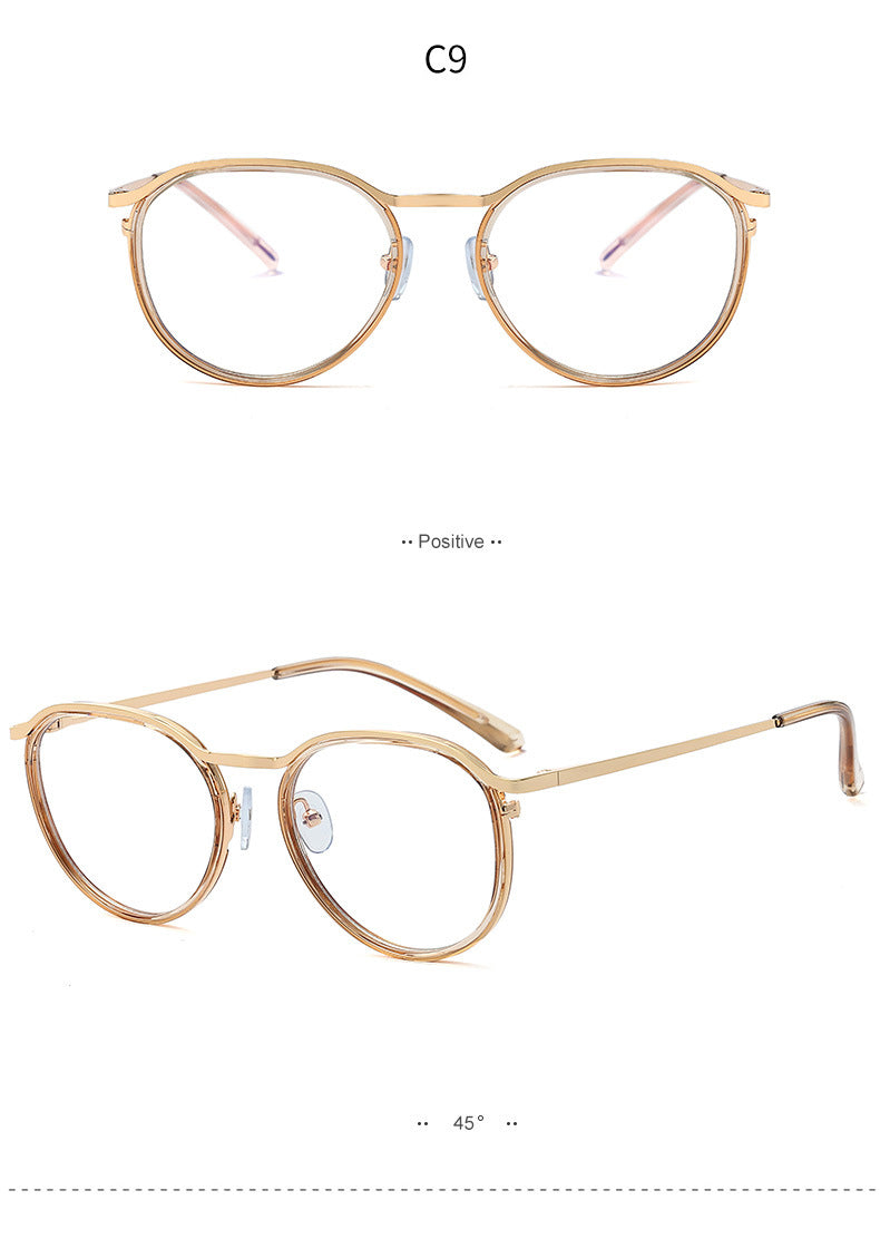 Hotony Women's Full Rim Round TR 90 Resin Alloy Frame Eyeglasses 95909 Full Rim Hotony