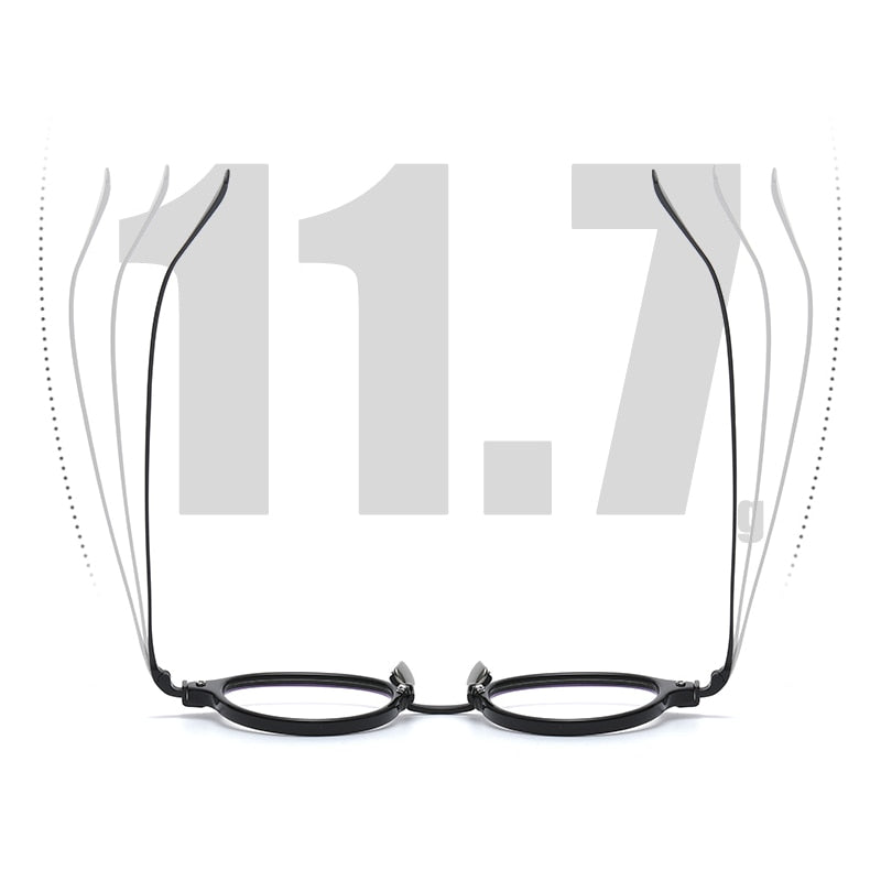 Muzz Men's Full Rim Small Round Acetate Titanium Eyeglasses 180 Full Rim Muzz