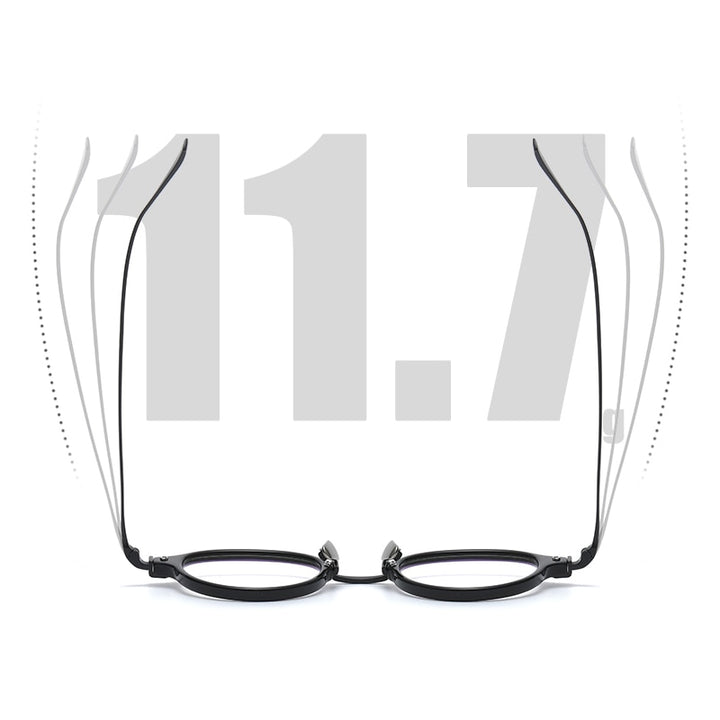 Muzz Men's Full Rim Small Round Acetate Titanium Eyeglasses 180 Full Rim Muzz
