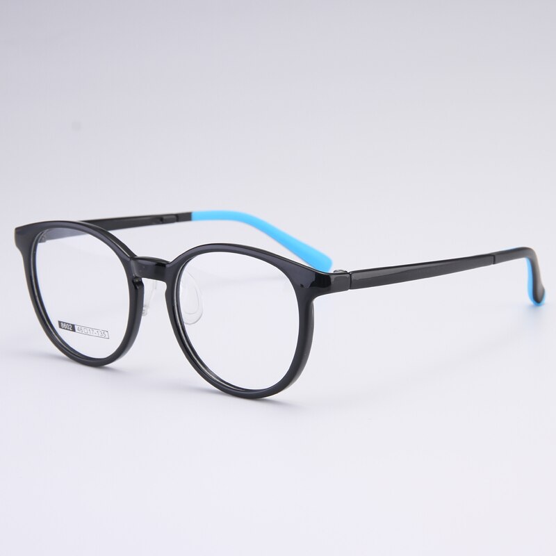 Gmei Unisex Children's Full Rim Round Silicone TR90 Eyeglasses 8602 Full Rim Gmei Optical Black  