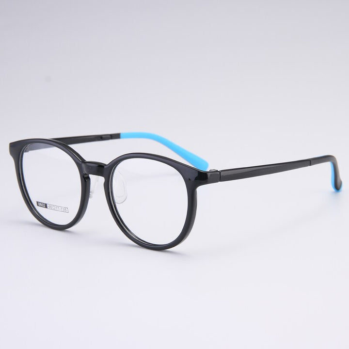 Gmei Unisex Children's Full Rim Round Silicone TR90 Eyeglasses 8602 Full Rim Gmei Optical Black
