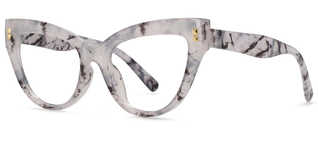 CCspace Women's Full Rim Big Cat Eye Acetate Eyeglasses S55337 Full Rim CCspace China GreyBeanC7