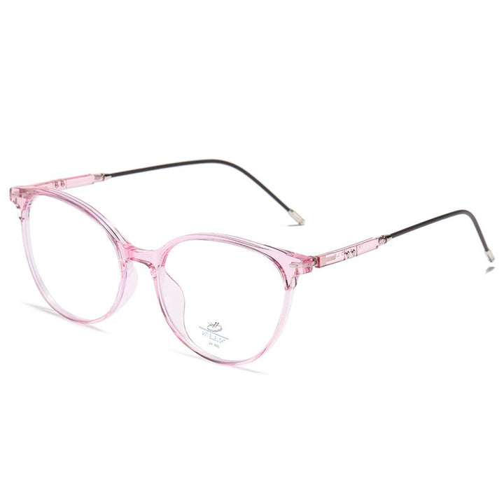 Reven Jate Unisex Full Rim Round Square Tr 90 Eyeglasses 81235 Full Rim Reven Jate pink