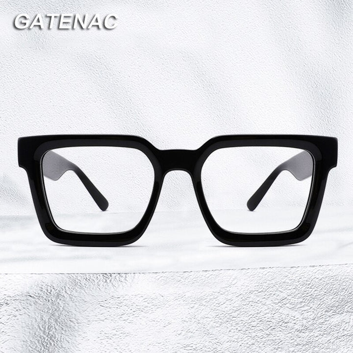 Gatenac Unisex Full Rim Square Acetate Frame Eyeglasses Gxyj793 Full Rim Gatenac