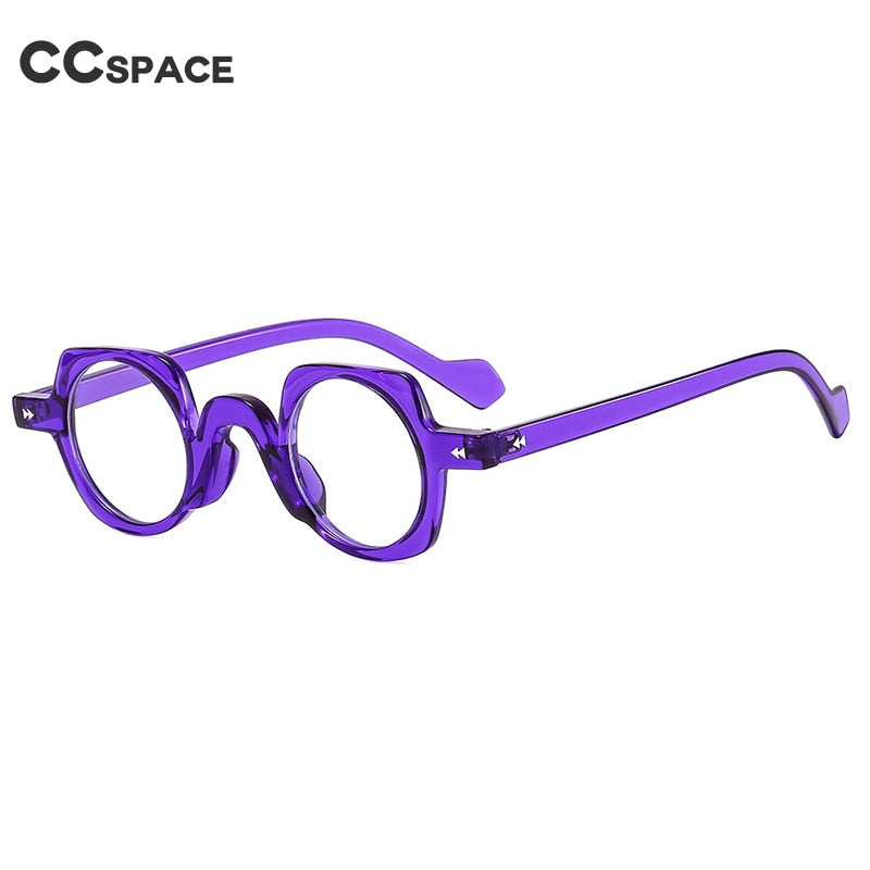 CCspace Women's Full Rim Irregular Round Acetate Eyeglasses 55267 Full Rim CCspace