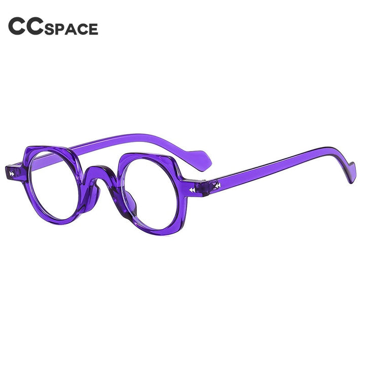 CCspace Women's Full Rim Irregular Round Acetate Eyeglasses 55267 Full Rim CCspace