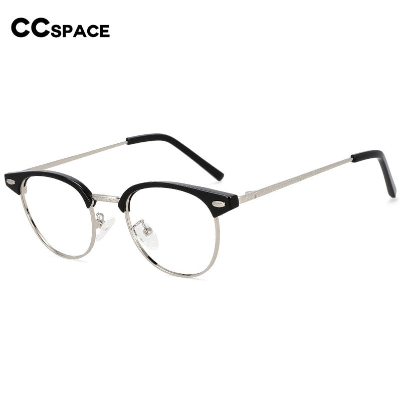 CCspace Unisex Full Rim Round Square Alloy Eyeglasses 55866 Full Rim CCspace