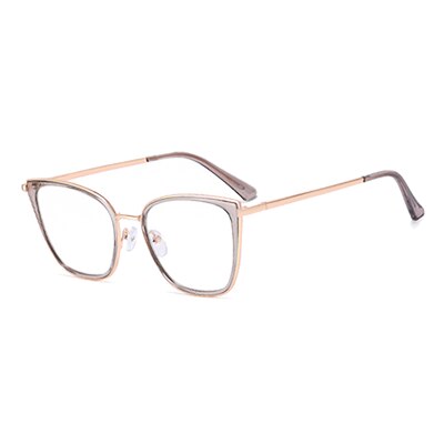 Ralferty Women's Full Rim Square Cat Eye Tr 90 Acetate Eyeglasses F82013 Full Rim Ralferty C4 Clear Gray China