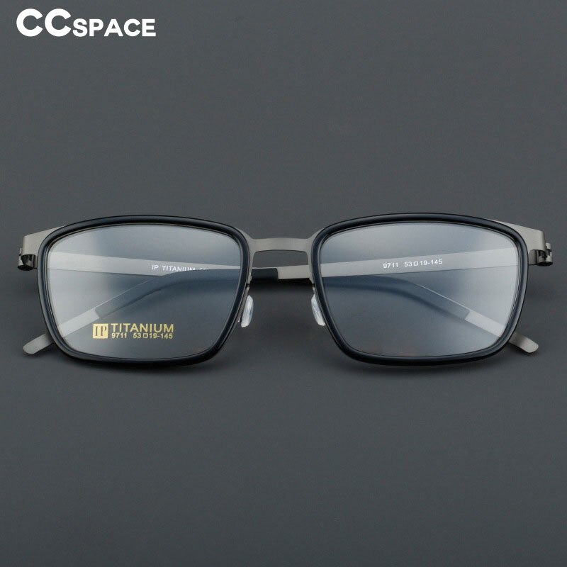 CCspace Unisex Full Rim Square Acetate Titanium Eyeglasses 55023 Full Rim CCspace