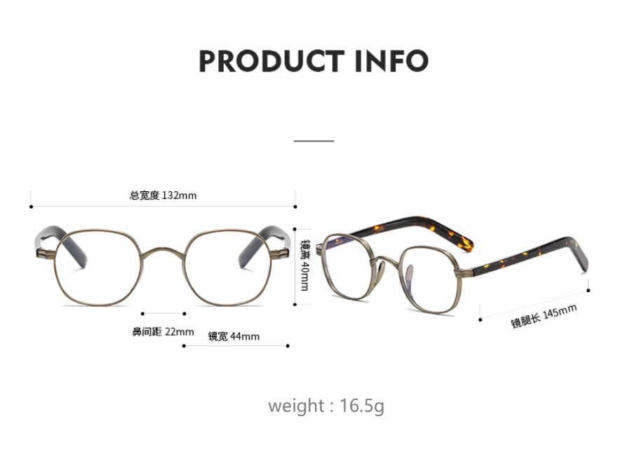 CCspace Unisex Full Rim Irregular Round Acetate Titanium Eyeglasses 53314 Full Rim CCspace